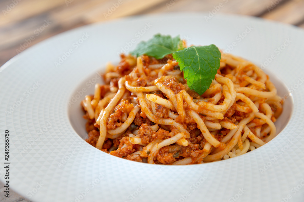 tasty pasta Italian meat sauce pasta on the table tasty pasta Italian meat sauce pasta on the table
