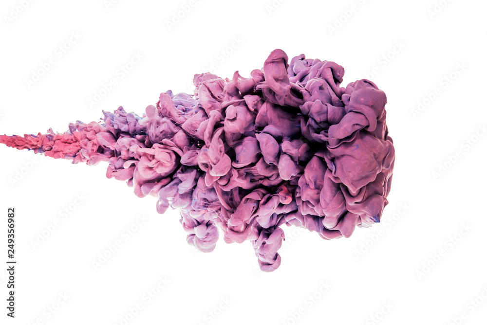 Obraz premium Acrylic colors and ink in water. Abstract frame background. Isolated on white.