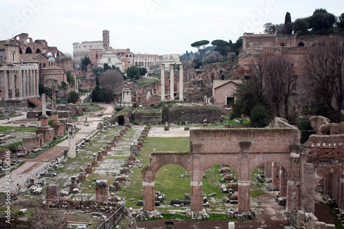 Roman Forum. Ancient architecture Rome Italy.