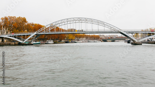 Paris (France) - Debilly Footbridge on river Seine photo