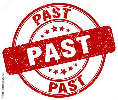 past red grunge round vintage rubber stamp