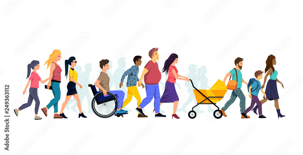 A Large Crowd Of Walking People A Large Crowd Of Walking People