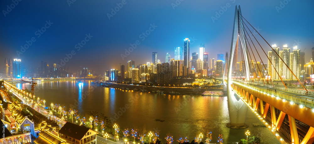 Fototapeta premium Beautiful Night View of the City in Chongqing, China