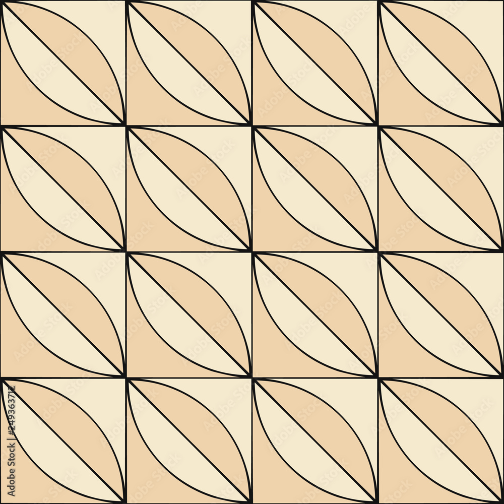 Geometric seamless pattern in retro style in beige