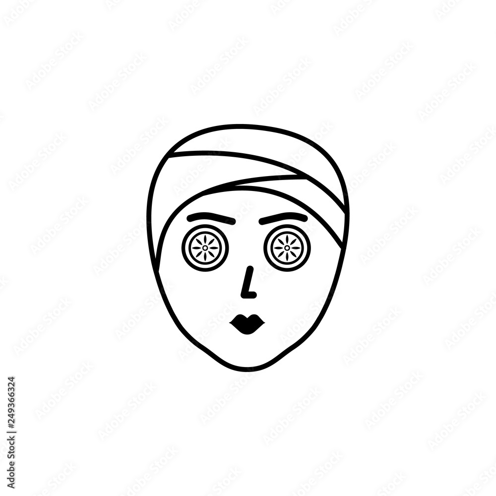 facial treatment from spa outline icon. Signs and symbols can be used for web, logo, mobile app, UI, UX