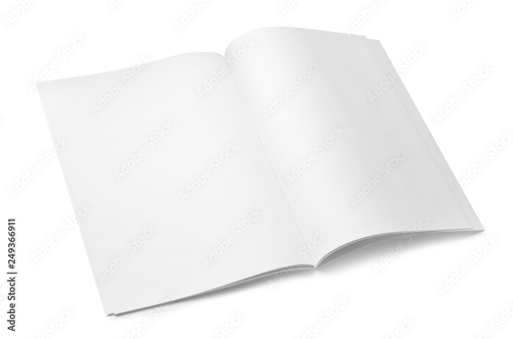 Mockup of open blank brochure on white background Mockup of open blank brochure on white background