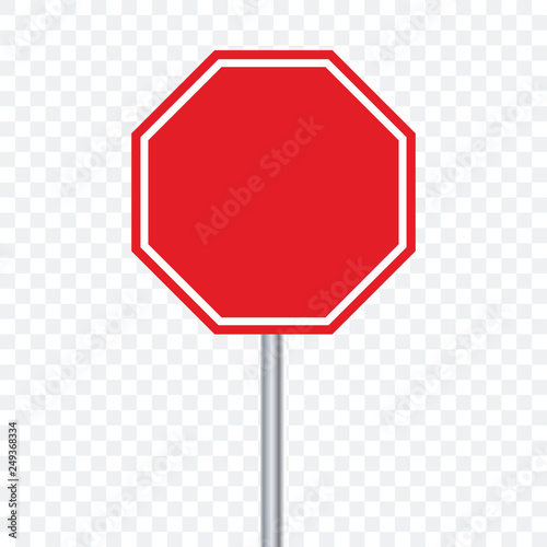 Stop road sign for traffic on transparent background