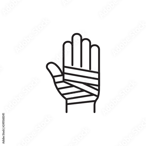 bandaged hand line icon