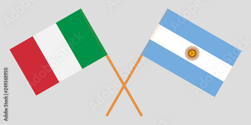 Argentina and Italy. The Argentinean and IItalian flags. Official colors. Correct proportion. Vector photo