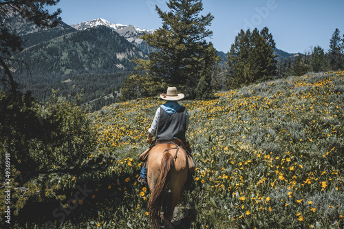 Horseback riding in the Rocky Mountain © William