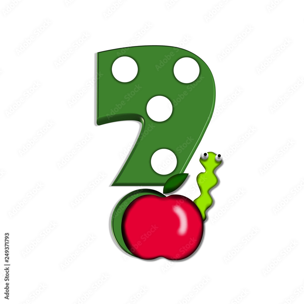 Fototapeta premium Alpha Apple for Teacher question