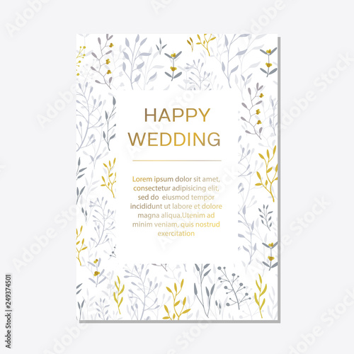 Romantic tender floral design for wedding invitation