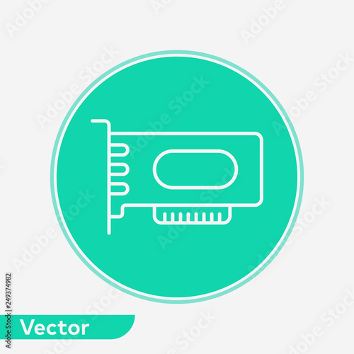 Videocard vector icon sign symbol