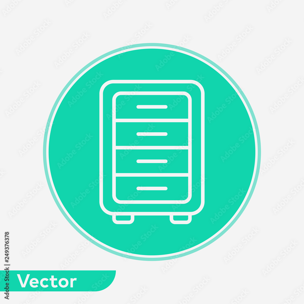 Drawer vector icon sign symbol Drawer vector icon sign symbol