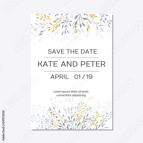 Romantic tender floral design for wedding invitation