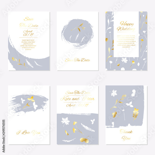 Romantic tender floral design for wedding invitation