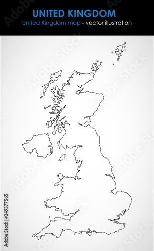 United Kingdom map outline graphic. Vector illustration