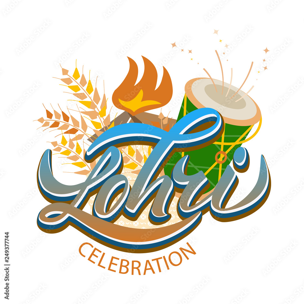 Obraz premium Happy Lohri background for Punjabi festival celebration
