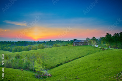 Sunrise Over Kentucky Farm