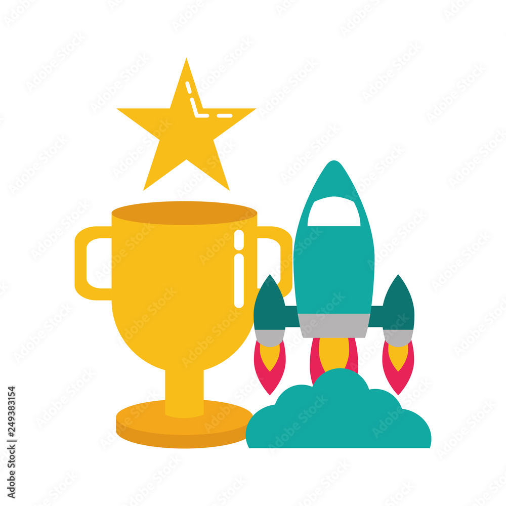 Obraz premium rocket trophy star video game