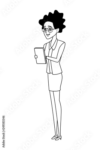 holding papers businesswoman