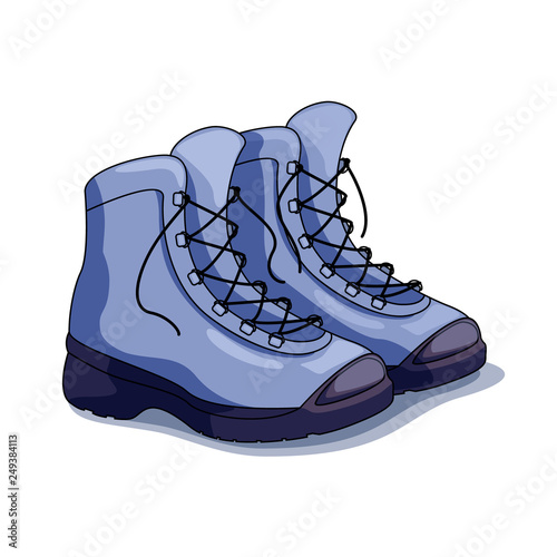 Sports Hiking boots. Cartoon. Vector