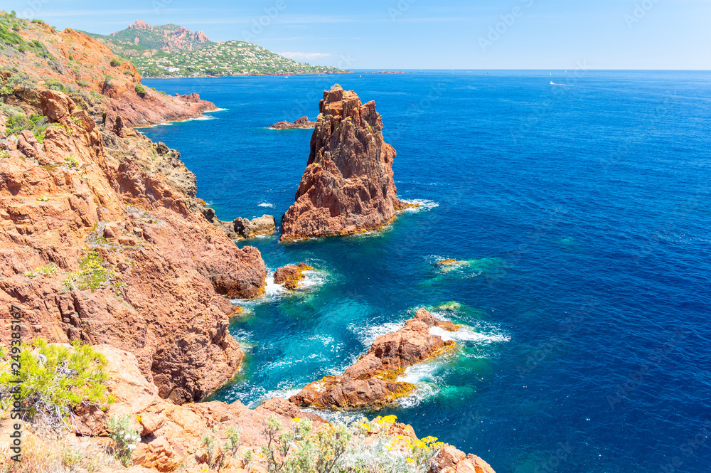 beautiful coast in Agay in french riviera, south France