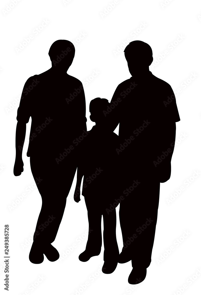 a family, silhouette vector