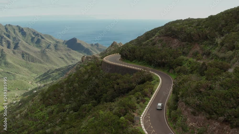 Aerial survey above the roads in Tenerife, Canary islands Aerial survey above the roads in Tenerife, Canary islands