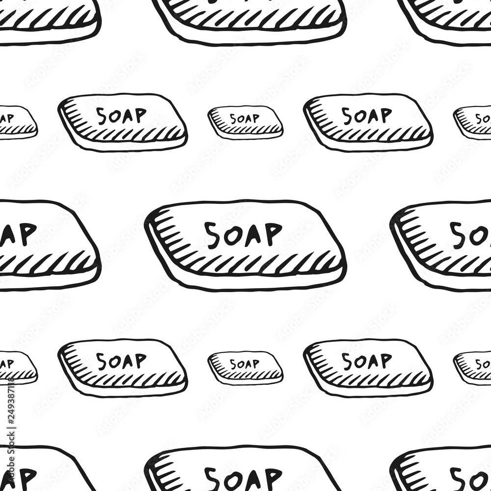 soap seamless pattern isolated on white background