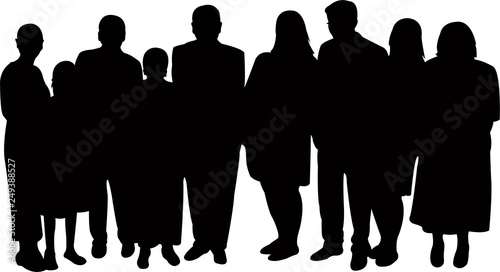 family members, silhouette vector