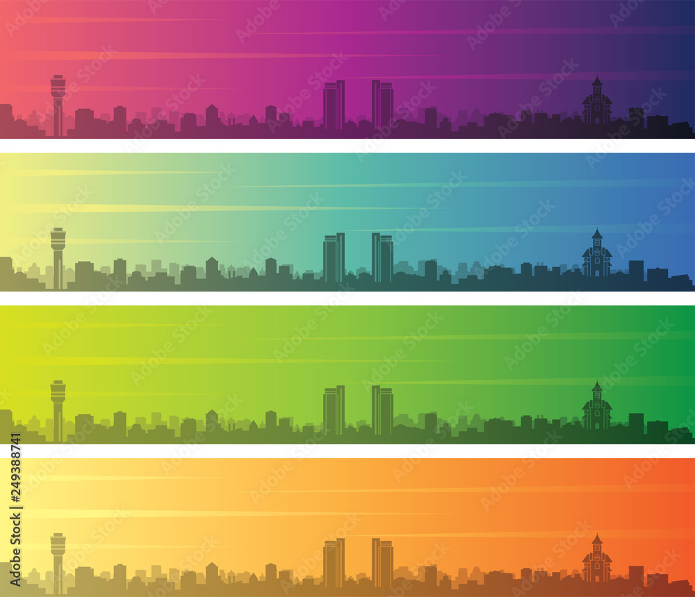 Dar Es Salaam Multiple Color Gradient Skyline Banner