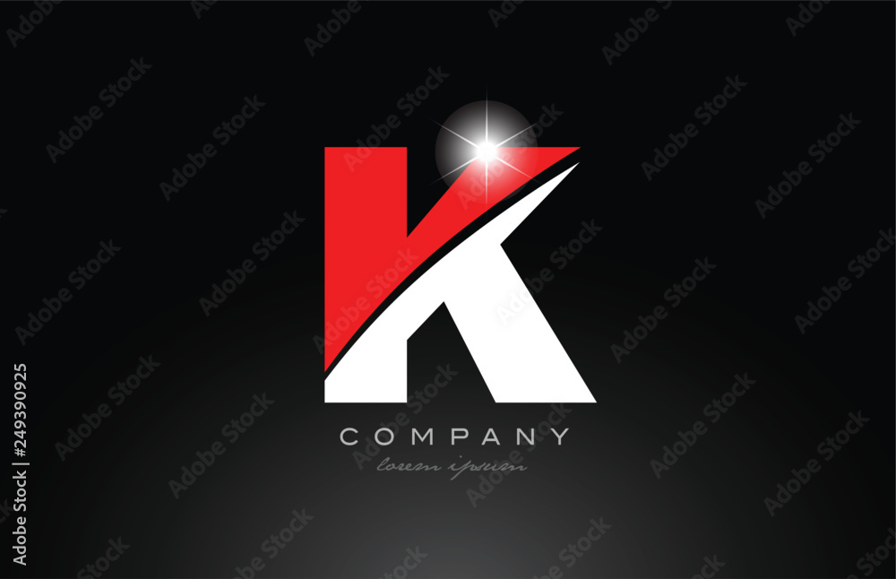 red white color letter k alphabet for logo icon design Stock Vector ...