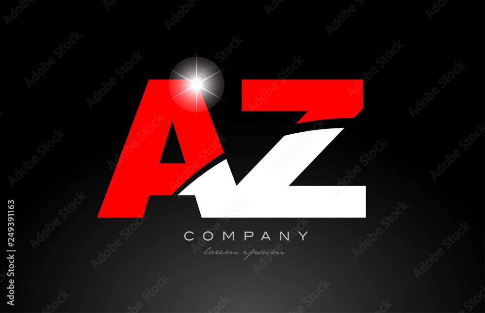red white color letter combination az a z alphabet for logo icon design red white color letter combination az a z alphabet for logo icon design