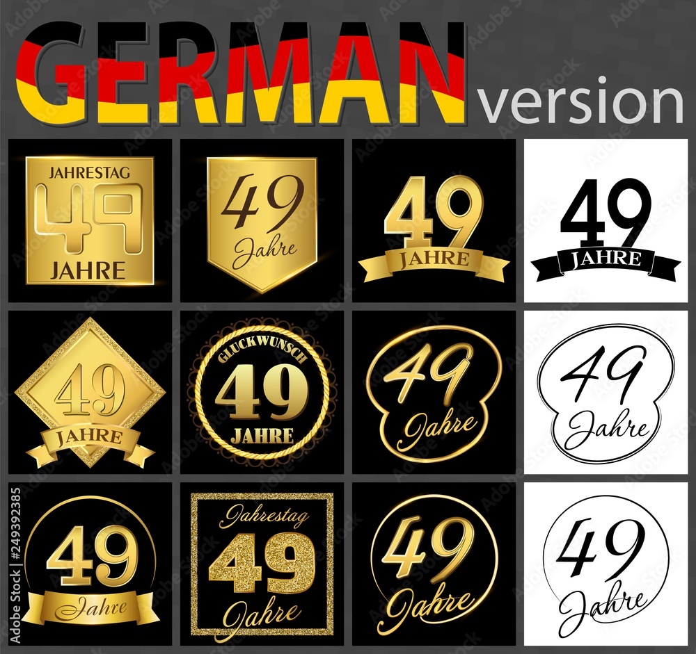 German set of number 49 templates