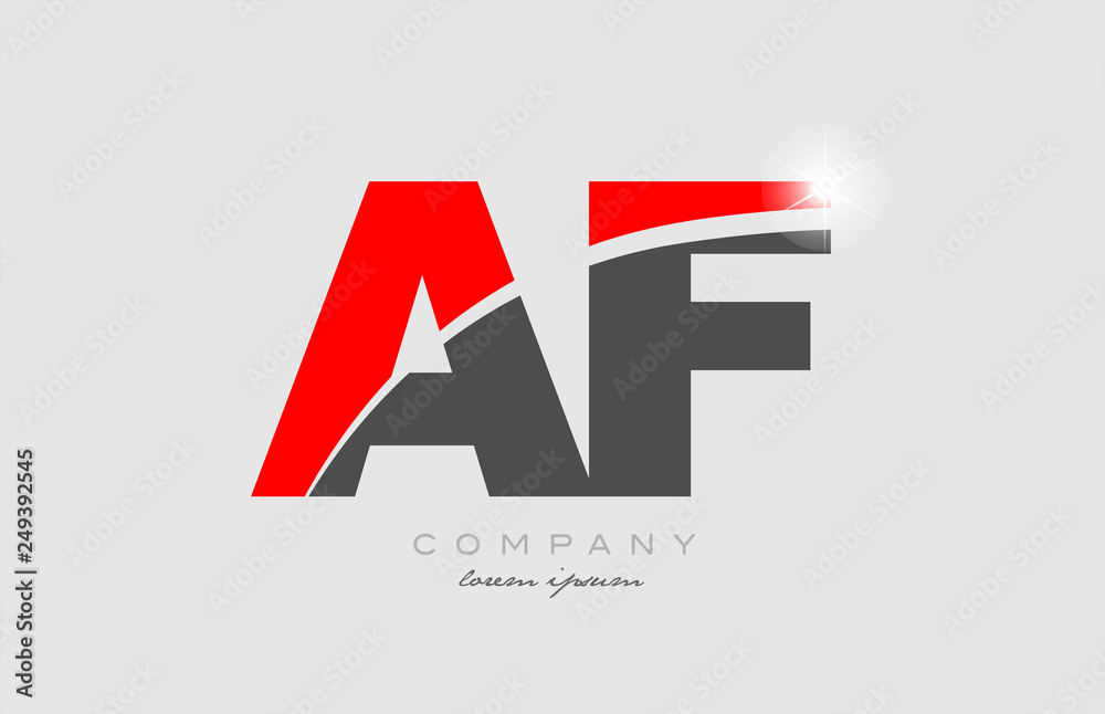 combination letter af a f in grey red color alphabet for logo icon design combination letter af a f in grey red color alphabet for logo icon design