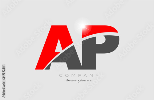 combination letter ap a p in grey red color alphabet for logo icon design Free Download combination letter ap a p in grey red color alphabet for logo icon design - GFXLoad