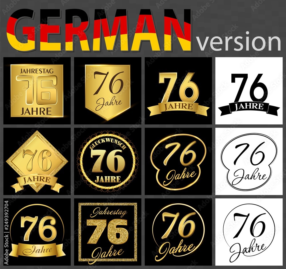 Naklejka premium German set of number 76 templates