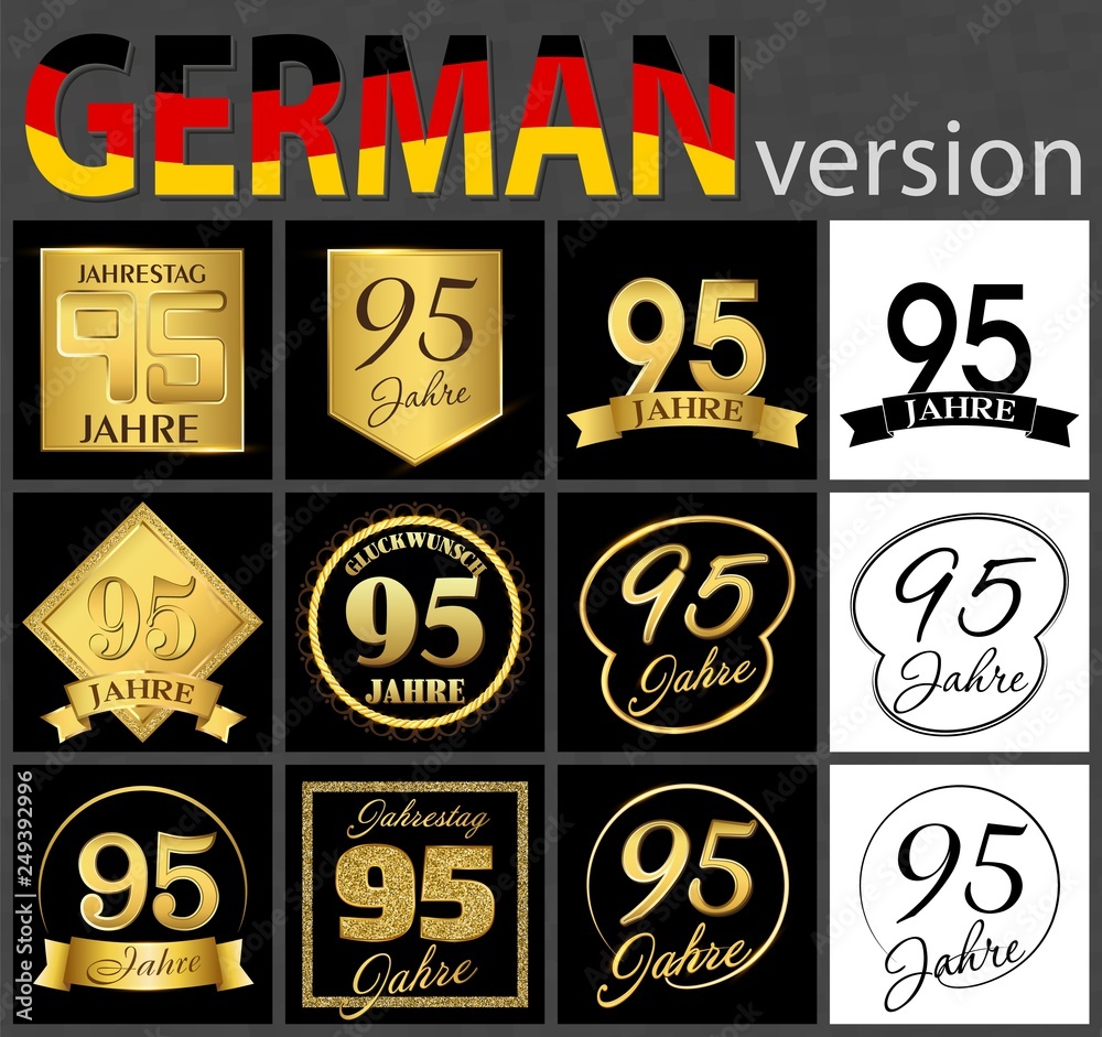 German set of number 95 templates
