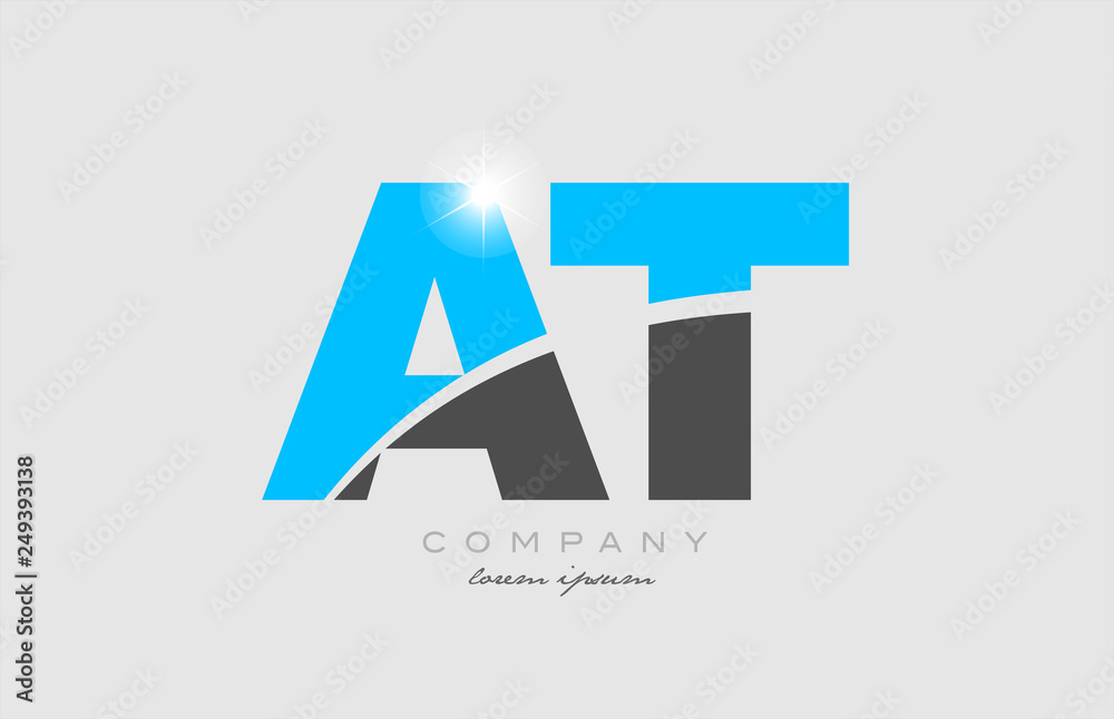 combination letter at a t in grey blue color alphabet for logo icon design combination letter at a t in grey blue color alphabet for logo icon design