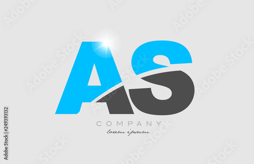 combination letter as a s in grey blue color alphabet for logo icon design