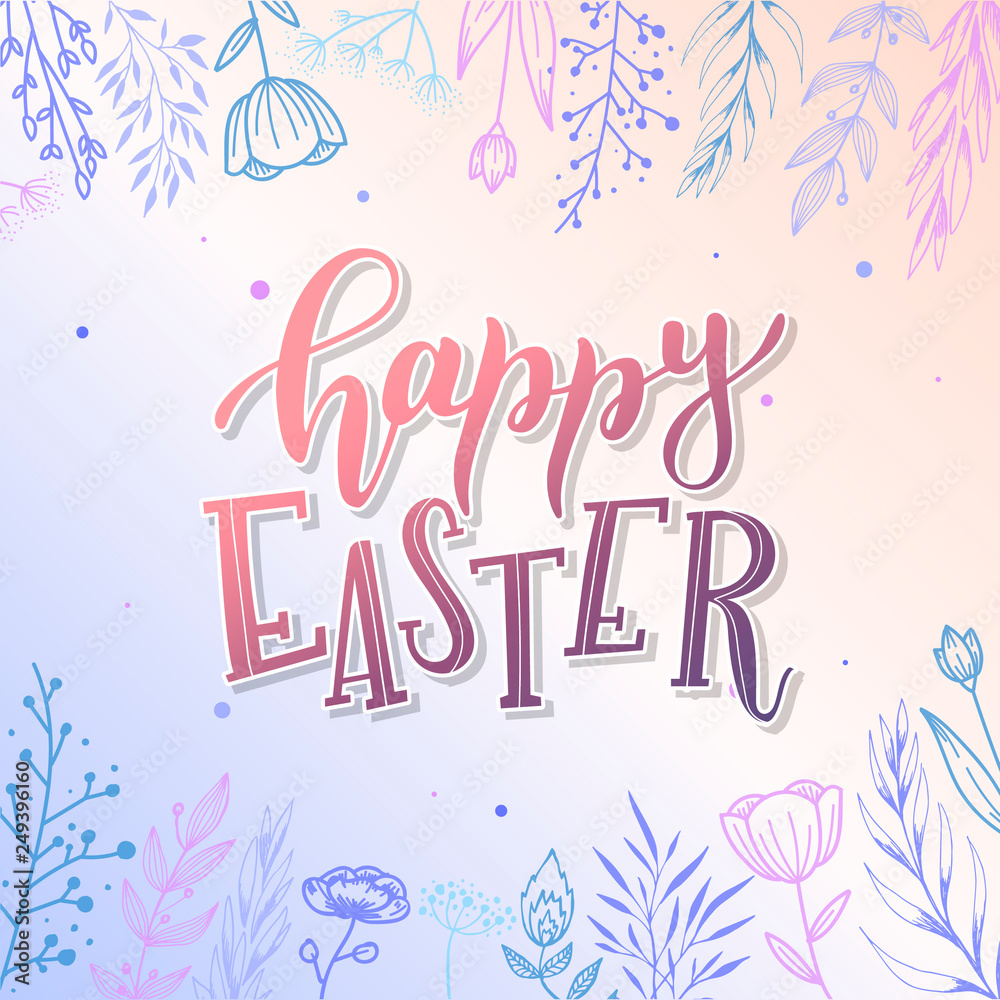 Happy Easter greeting card, poster, banner, invitation template