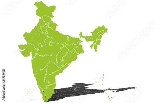 Mapa verde de India.