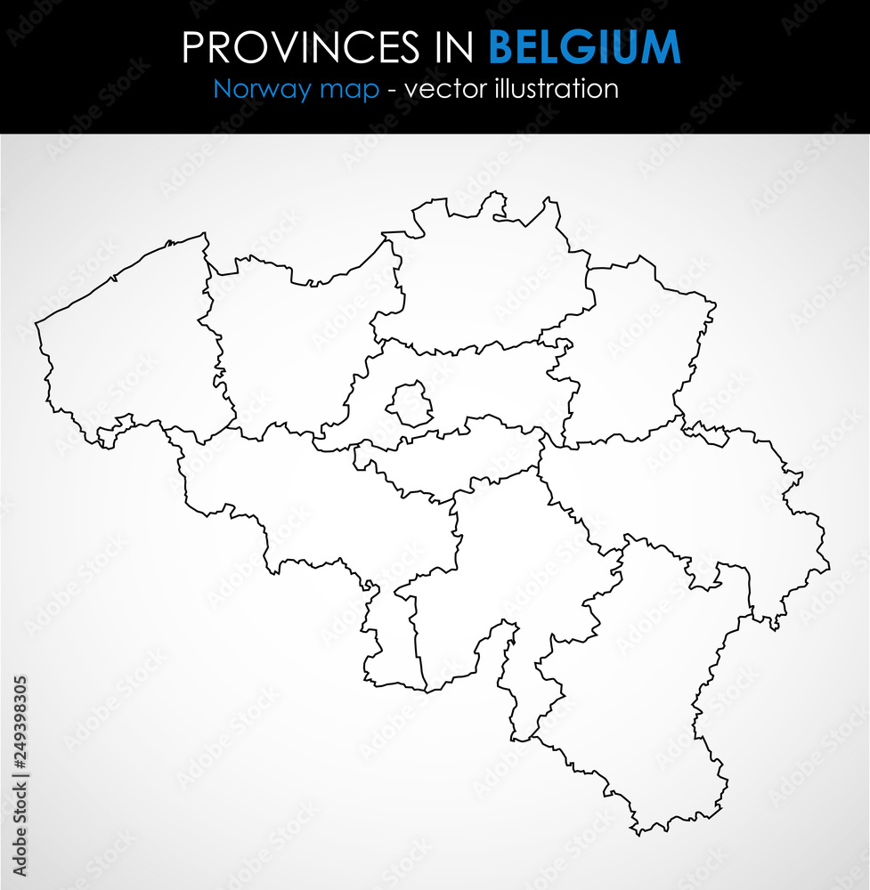 Belgium map outline graphic. Vector illustration.