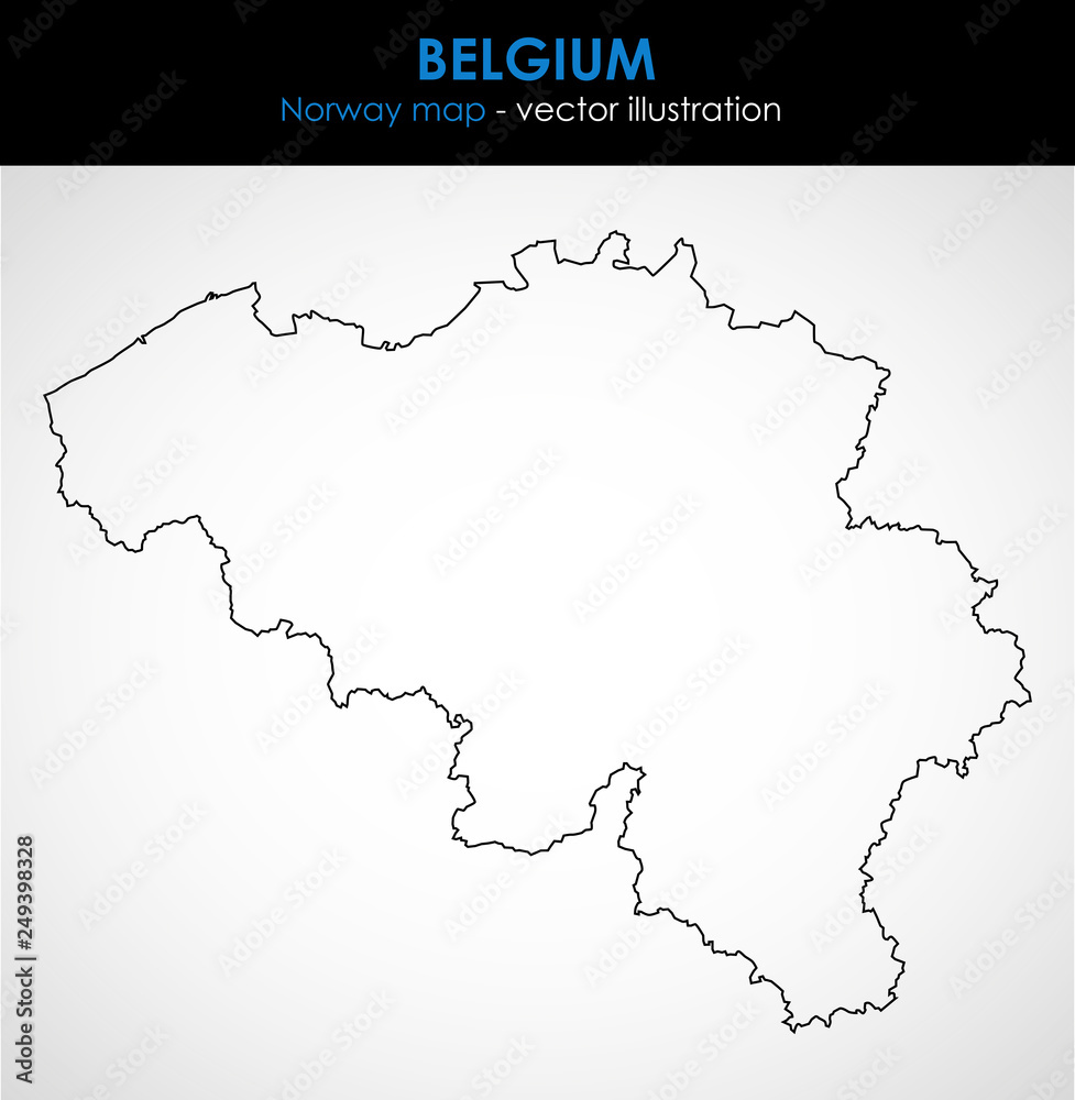 Belgium map of the country outline graphic. Vector illustration. 