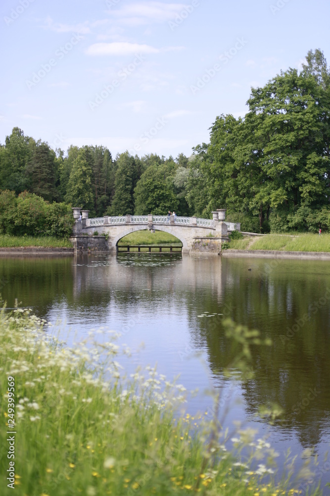 Obraz premium water, lake, landscape, river, nature, sky, summer, trees, blue, reflection, green, tree, forest, pond, park, grass, outdoors, spring, cloud, tranquil, mirror, scenic, clouds, outdoor, beauty