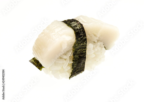 Japanese traditional food. Nigiri Sushi isolated on a white background