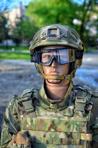 Dummy in a military uniform.