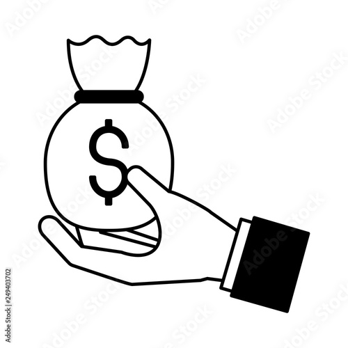 hand holding money bag