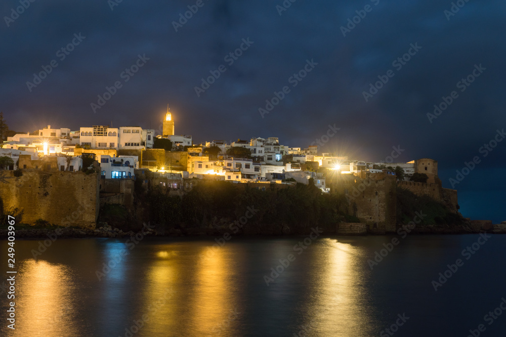 Night view on Kasbah of the udayas in Rabat, The capital of Morocco